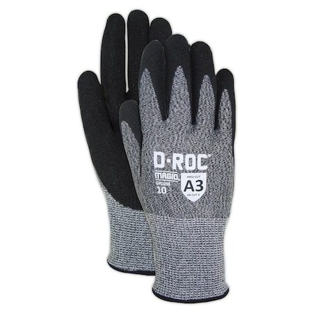 Magid Coated Gloves, Sandy Nitrile, 5 Abrasion Level, Salt & Pepper, 1 PR GPD255-5